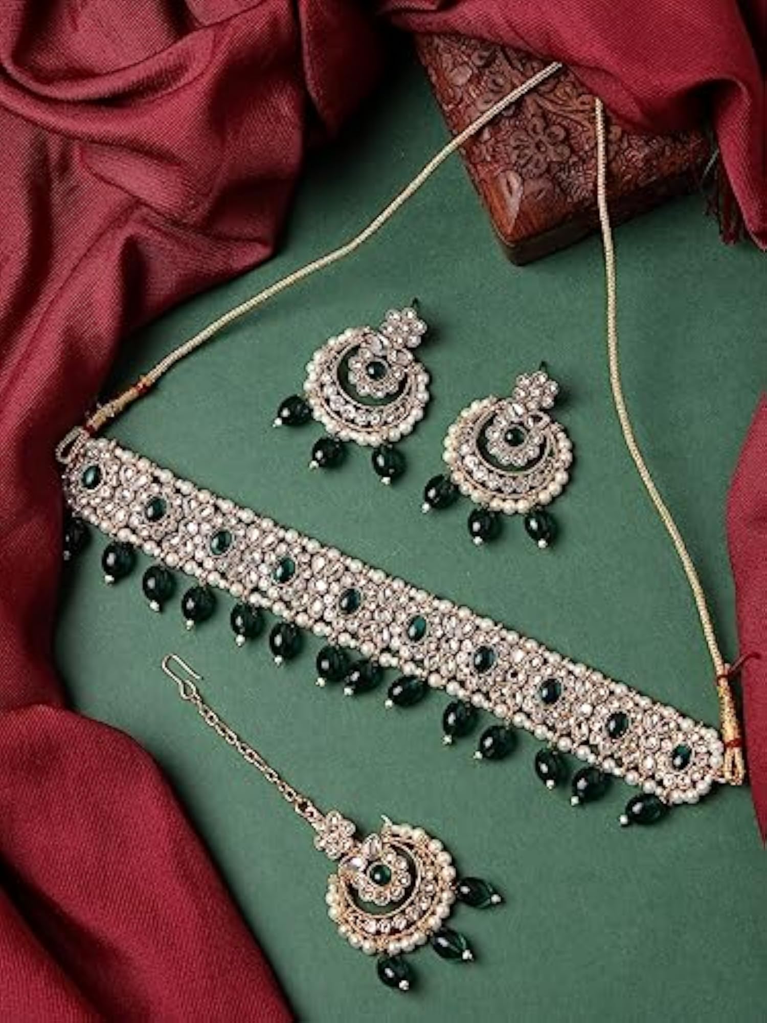 Traditional Kundan & Beads Choker Necklace Set